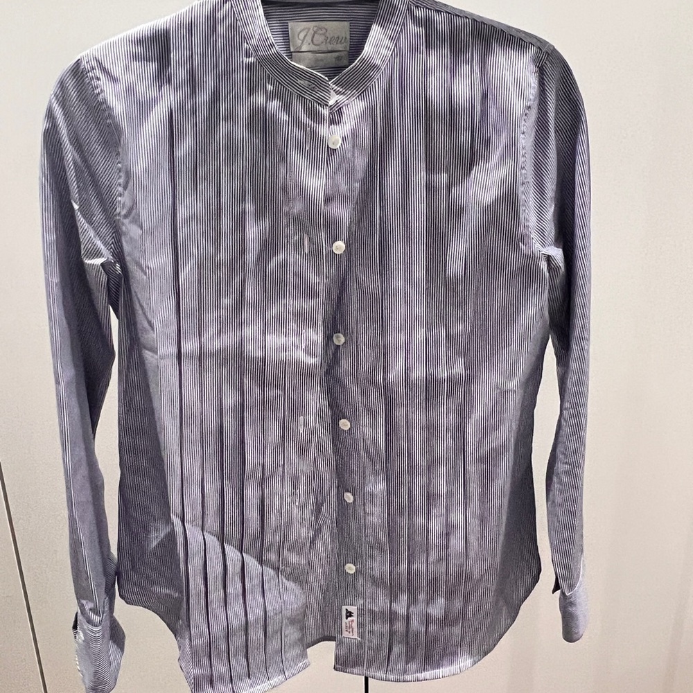 J. Crew Women’s Blue Striped Button Down Shirt